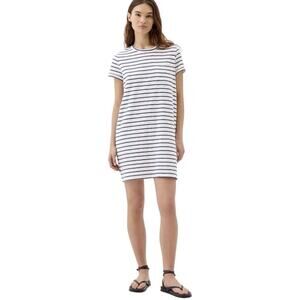 GAP Navy White Stripe Cotton T-Shirt Pocket Dress Women's Size Small Petite NEW